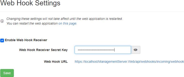 Web Hook Settings